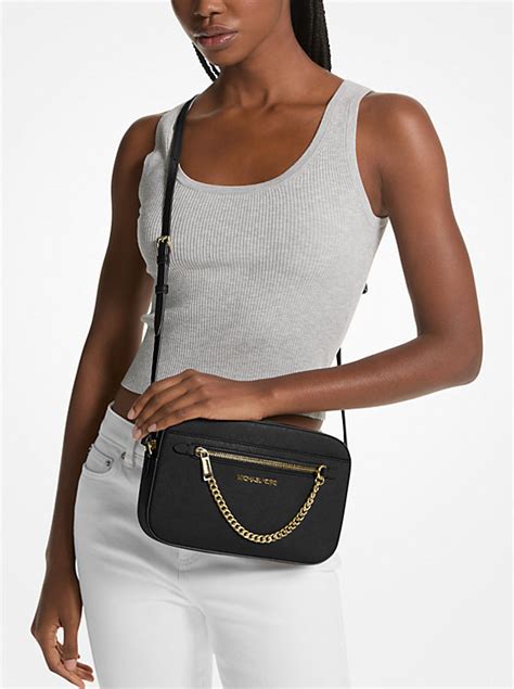 michael kors jet set 4 in 1 crossbody|Jet Set Large Leather Crossbody Bag .